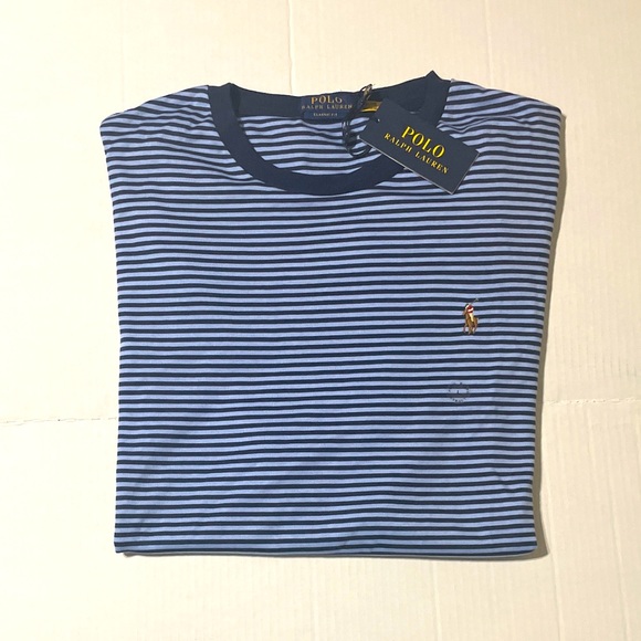 POLO RALPH LAUREN NARROW STRIPE CUSTOM FIT TEE
BLUE SIZE LARGE - Picture 5 of 5